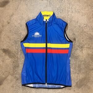 Jackroo Cycling Jersey Adult Medium Blue Red Yellow Stone Cloud Brewery